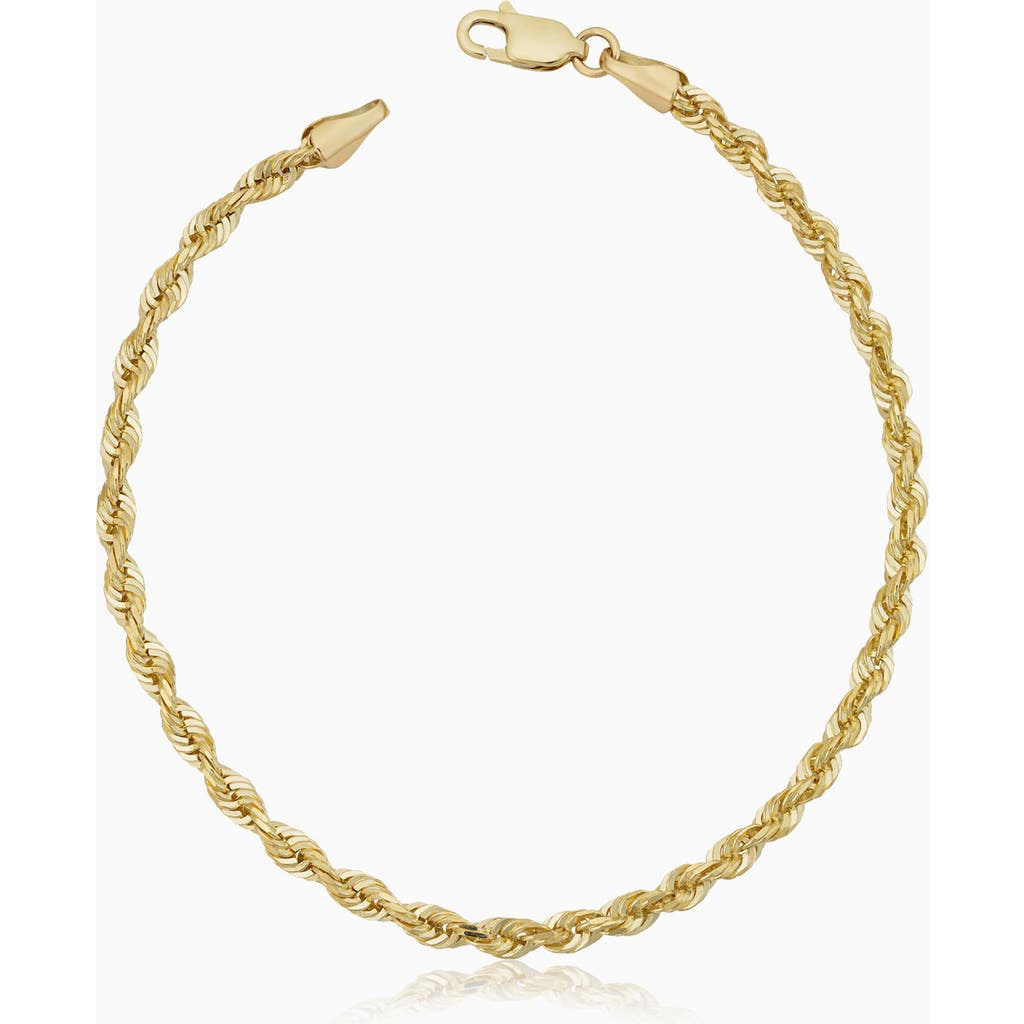 Oradina Titan Rope Chain Bracelet In Yellow Gold
