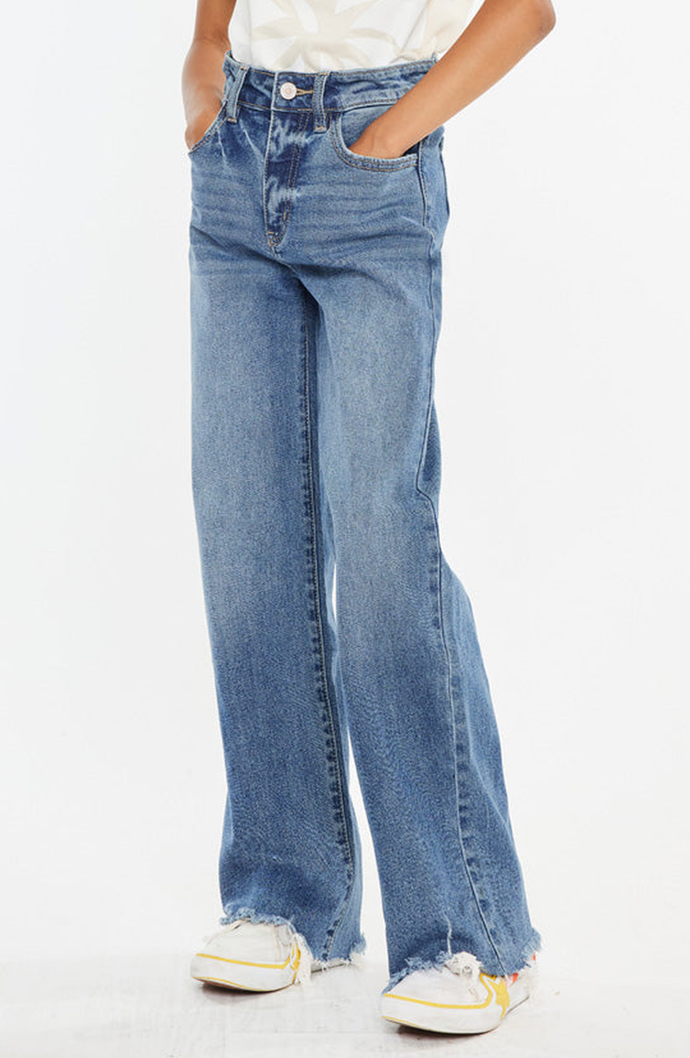 KanCan Kitty High Rise Mini Straight Leg Jeans, Main, color, Medium Wash