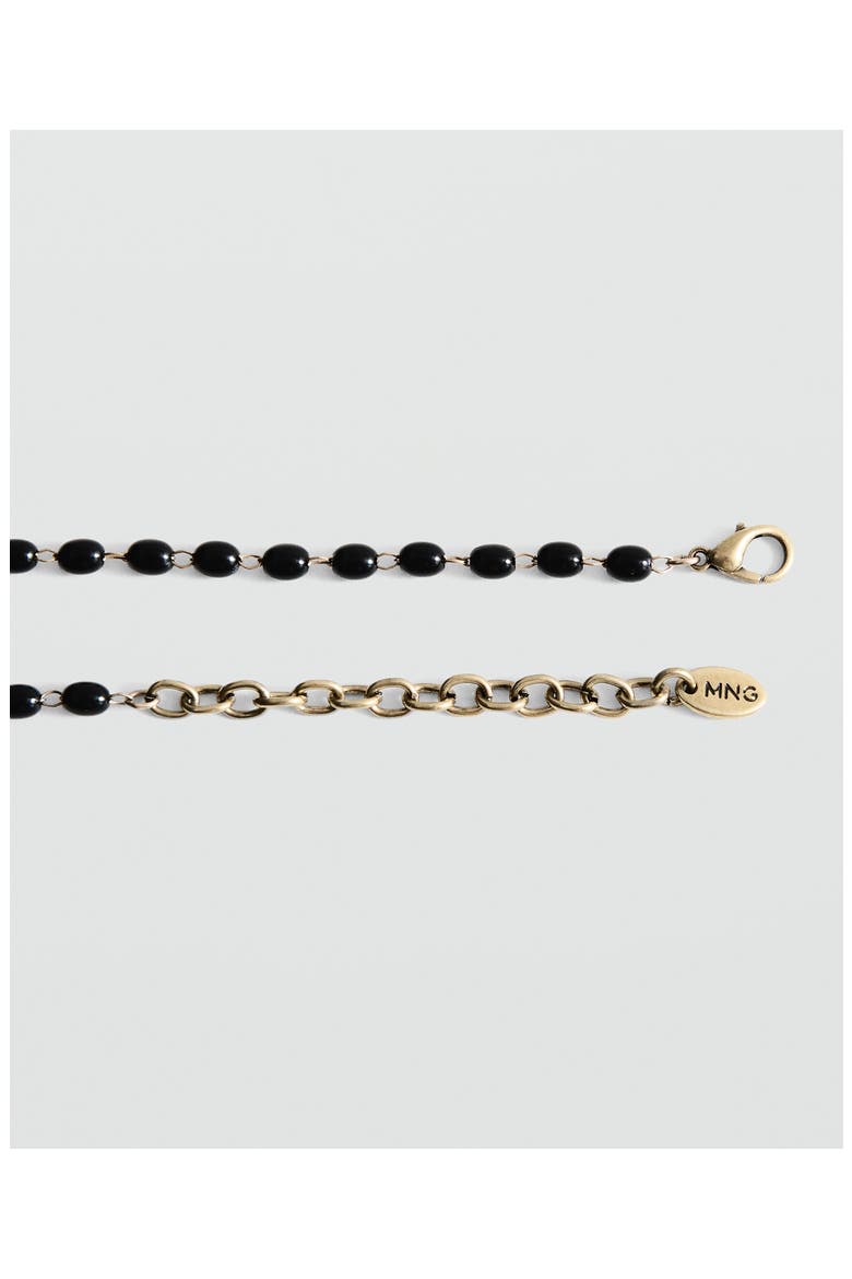 Mixed Bead Pendant Y Necklace, Main, color, BLACK