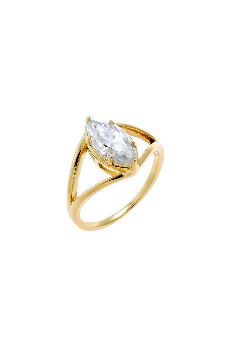 Moissanite Marquise Double Band Ring, Main, color, Gold
