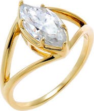BY ADINA EDEN Moissanite Marquise Double Band Ring
