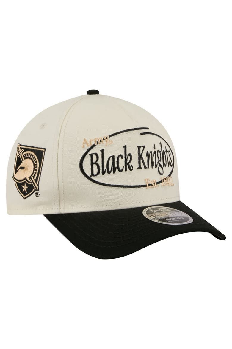 Men's New Era  Natural/Black Army Black Knights Prepster 9FORTY M-Crown Adjustable Hat, Main, color, Natural