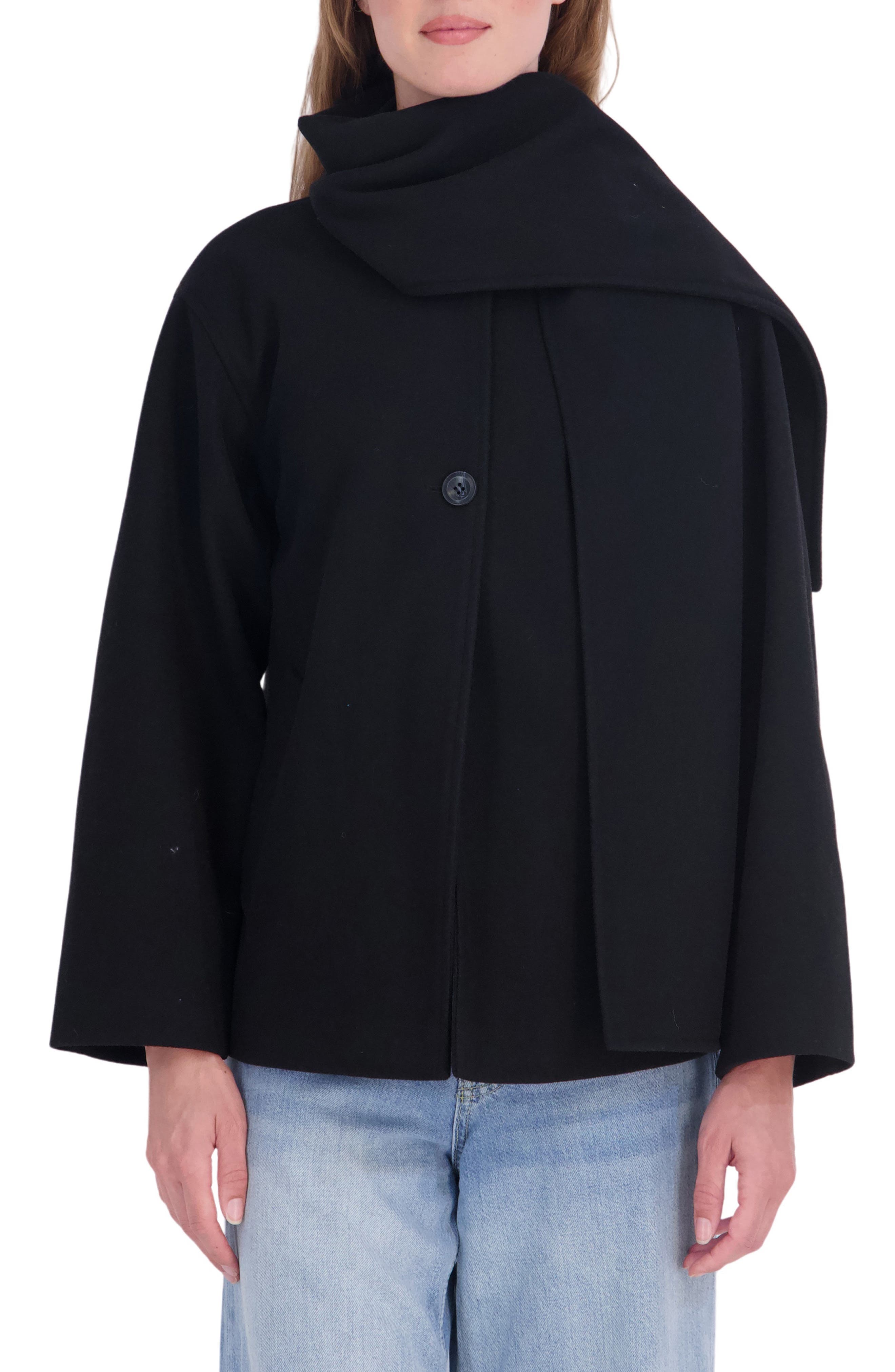 Coat with Detachable Scarf