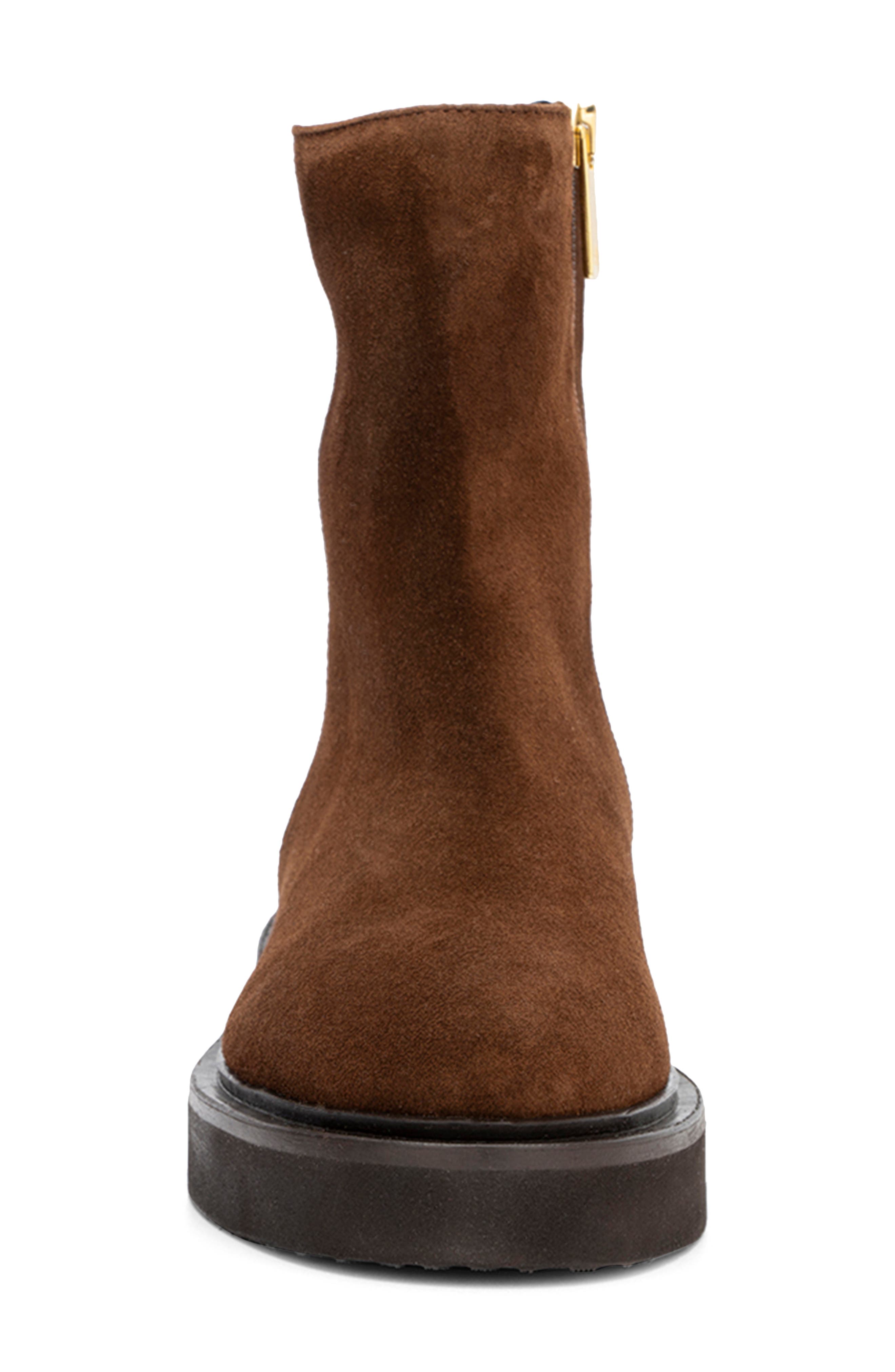 Aquatalia Maddie Water Resistant Bootie, Alternate, color, Brandy