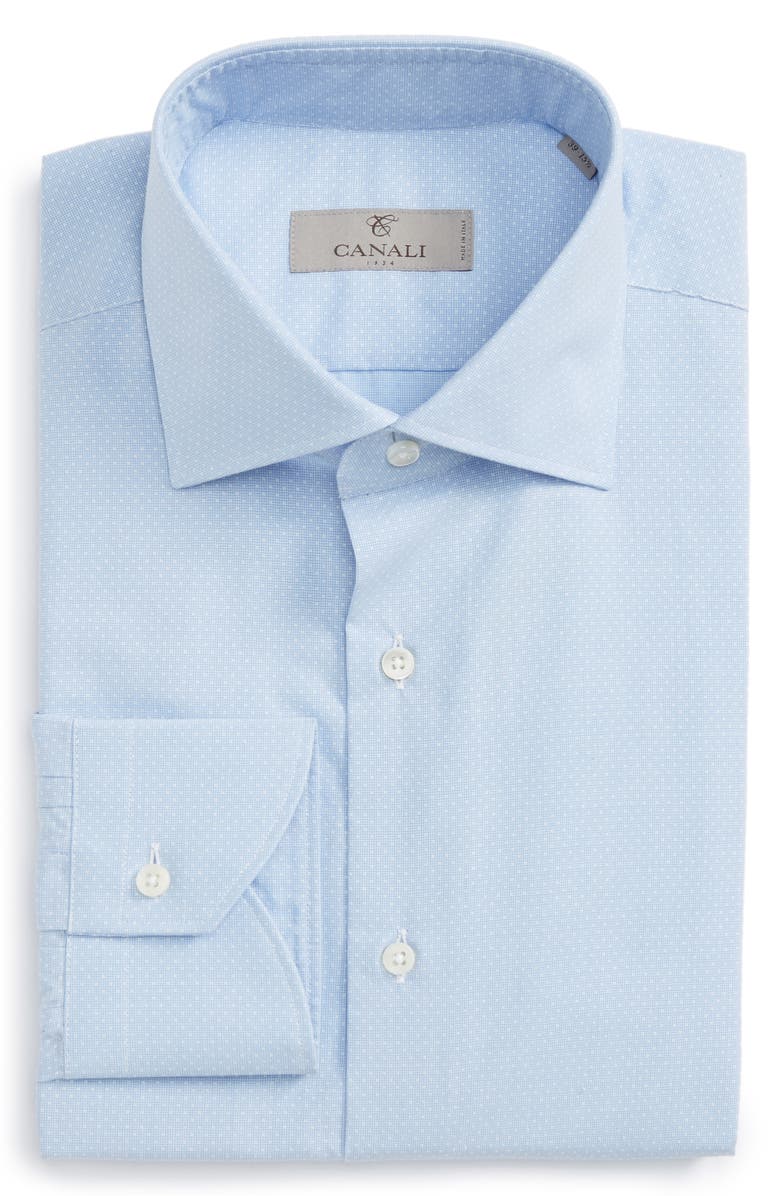 Canali Regular Fit Check Dress Shirt, Main, color,