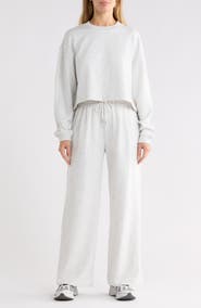 90 DEGREE BY REFLEX Marvelle Crewneck Sweatshirt & Wide Leg Pants Lounge Set