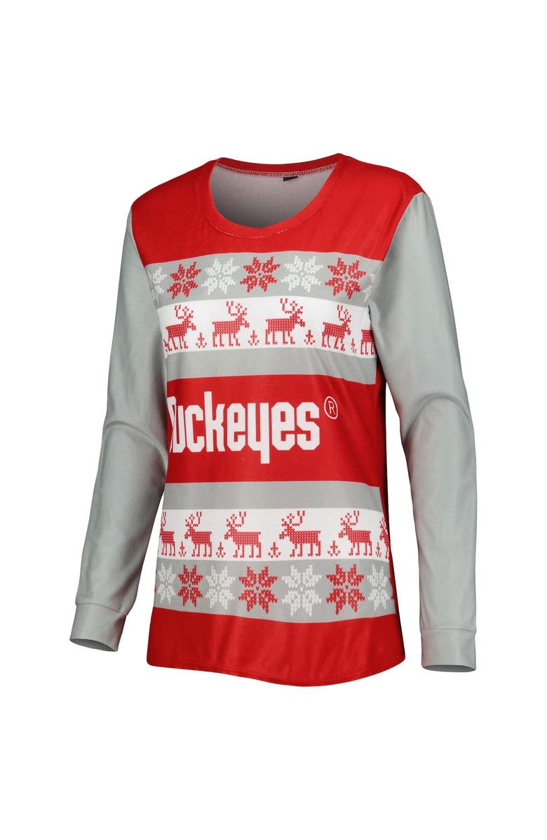 FOCO Women's FOCO Scarlet Ohio State Buckeyes Ugly Long Sleeve T-Shirt & Pajama Pants Sleep Set, Alternate, color, Scarlet