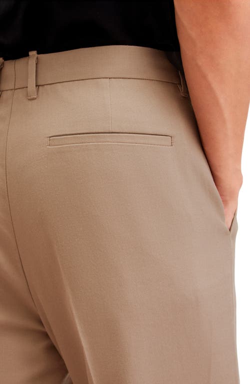 Allsaints Tallis Pleated Cuff Hem Cotton & Wool Blend Pants In Chestnut Brown