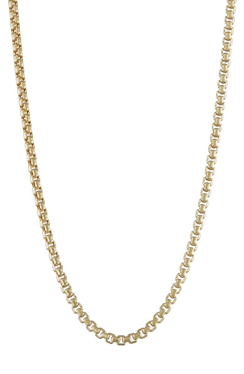 FUZION CREATIONS 14K Gold Box Chain Necklace, Main, color, Yellow