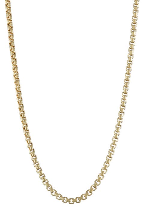 14K Gold Box Chain Necklace