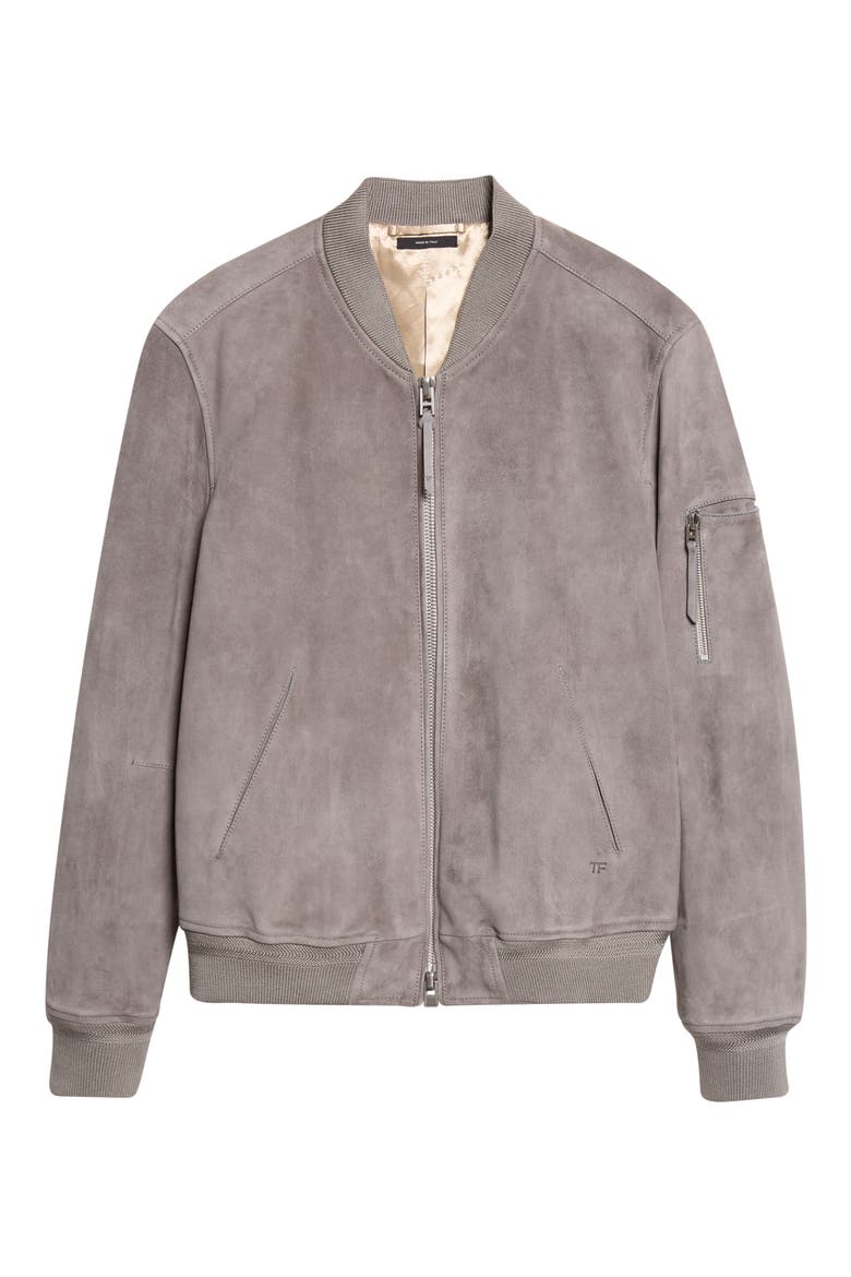 Suede Bomber Jacket, Main, color, TCR TITANIUM