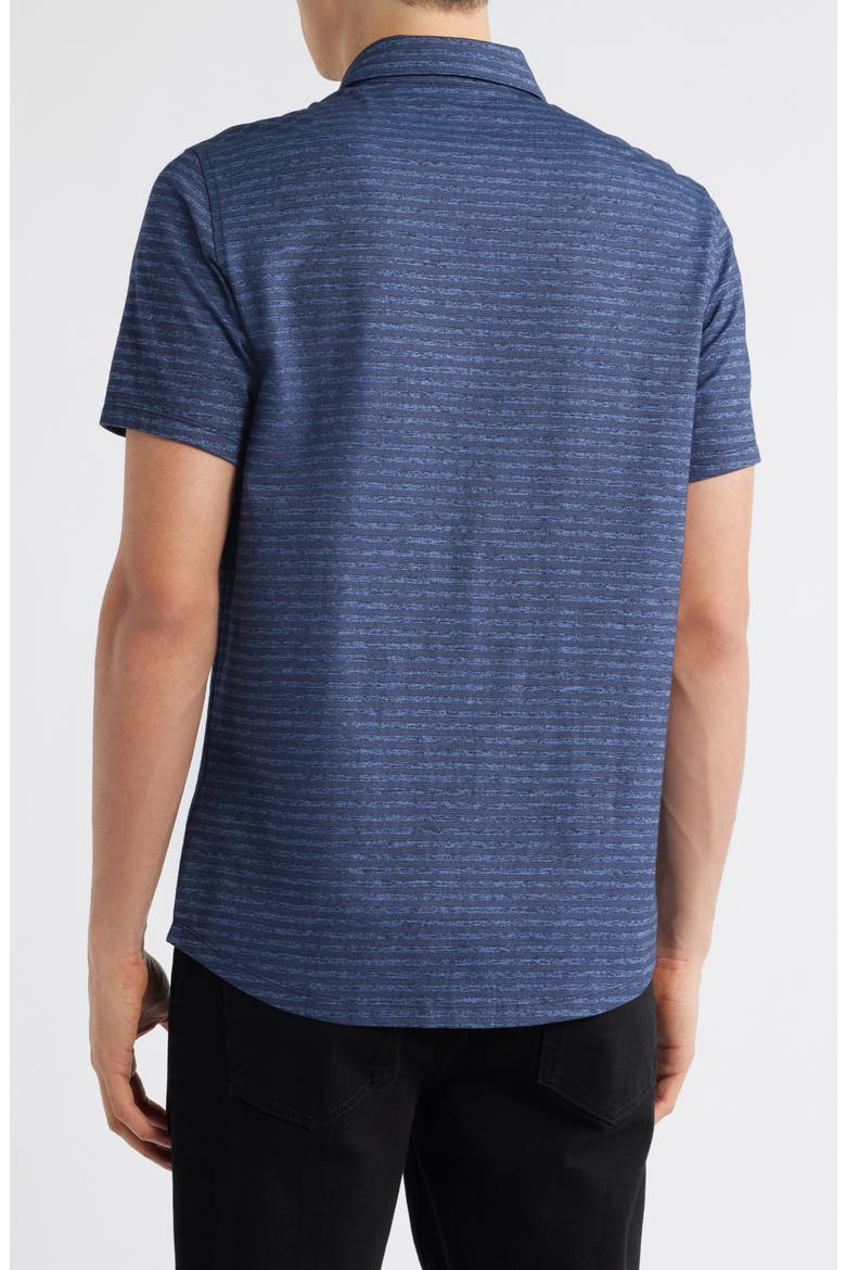 Ranger Short Sleeve Knit Button-Up Shirt, Alternate, color, NAVY