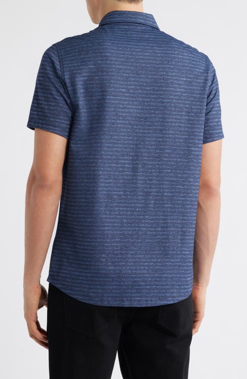 Robert Barakett Ranger Short Sleeve Knit Button-up Shirt In Blue