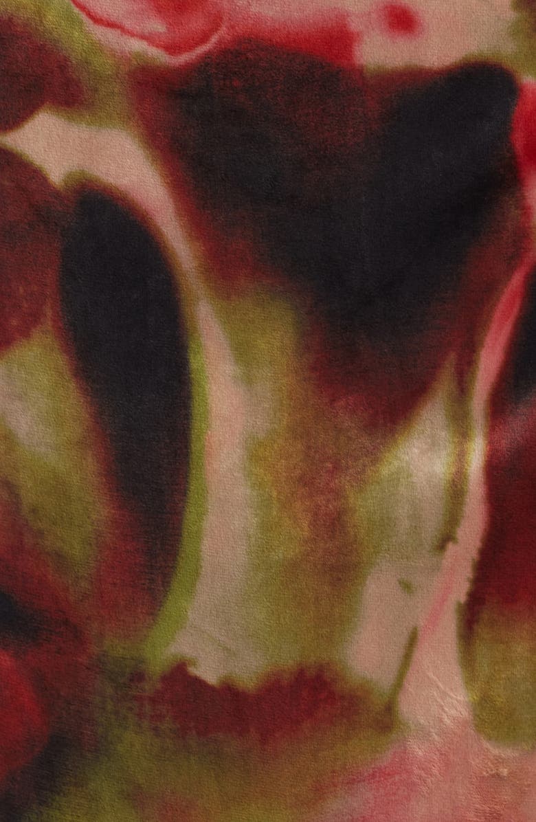 Sam Edelman Moody Long Sleeve Velvet Faux Wrap Midi Dress, Alternate, color, Pink/ Red/ Green