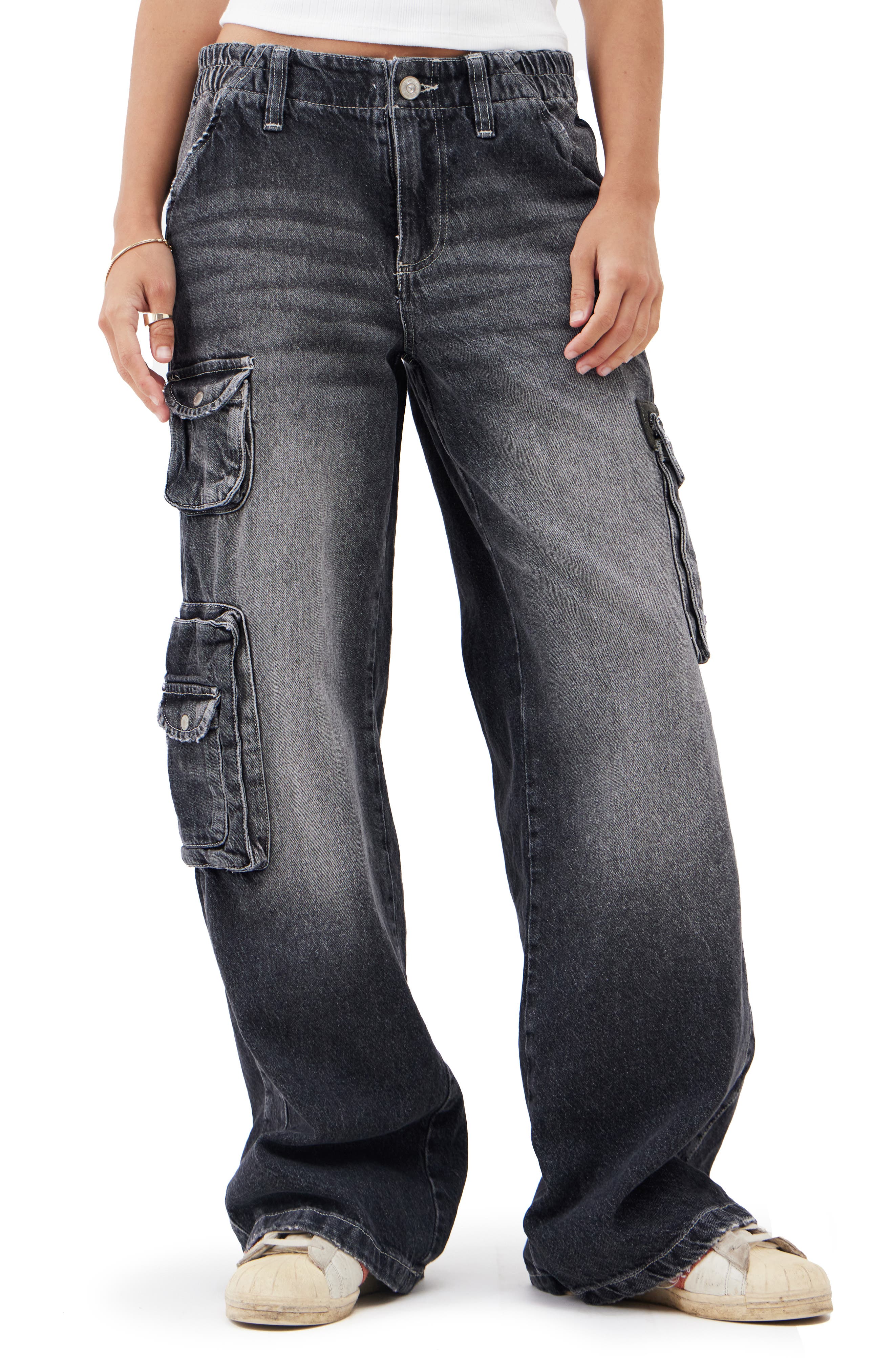 BDG Urban Outfitters Cyber Y2K Denim Cargo Pants