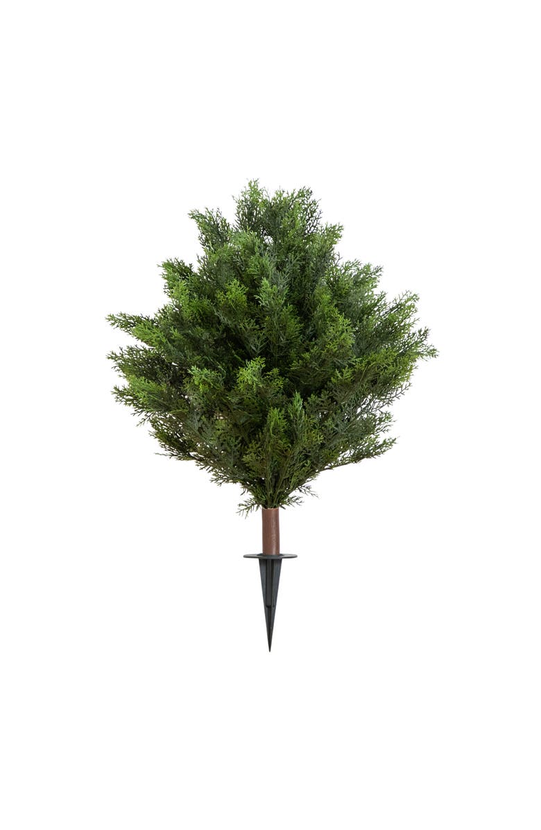 NEARLY NATURAL 3-ft UV Resistant Artificial Cedar Bush with Integrated Ground Stake, Main, color, Green
