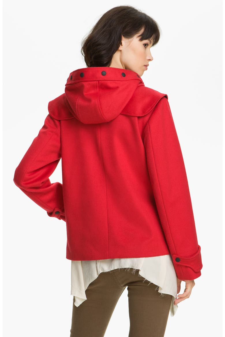 Crop Duffle Coat, Alternate, color, BRIGHT RED