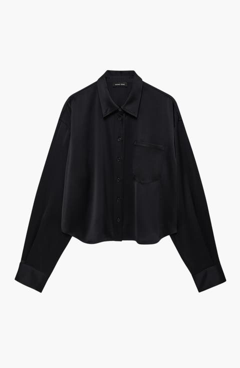 Scott Cropped Satin Shirt