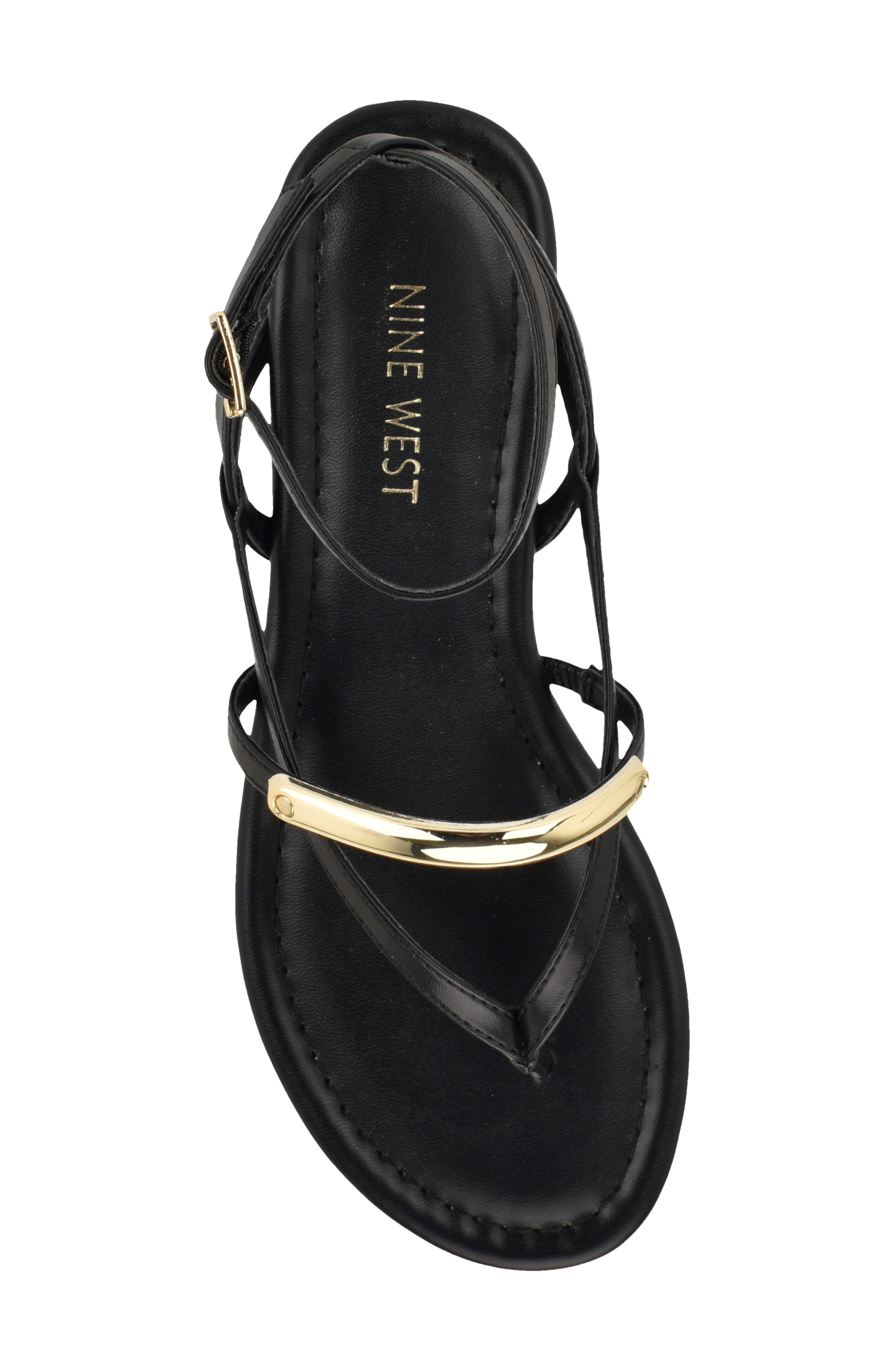 Nine West Bretta Ankle Strap Sandal, Alternate, color, Black