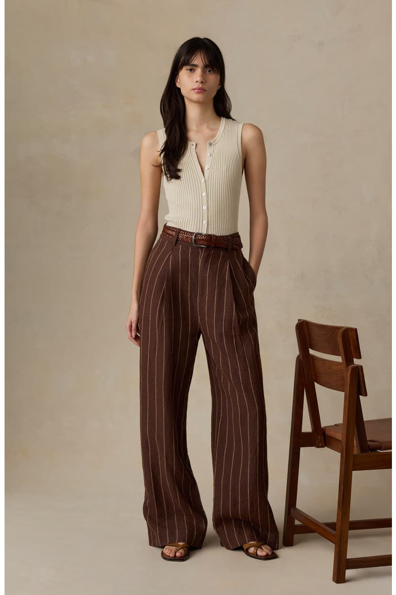 Sun Strider Stripe Wide Leg Linen Pants, Alternate, color, HARBOR LINE STRIPE