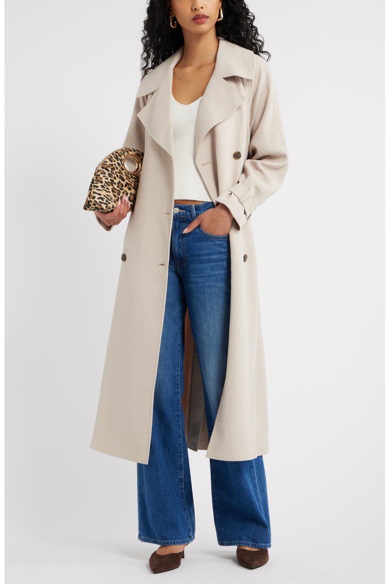 The Curator Crepe Oversize Trench Coat, Alternate, color, GREY FEATHER