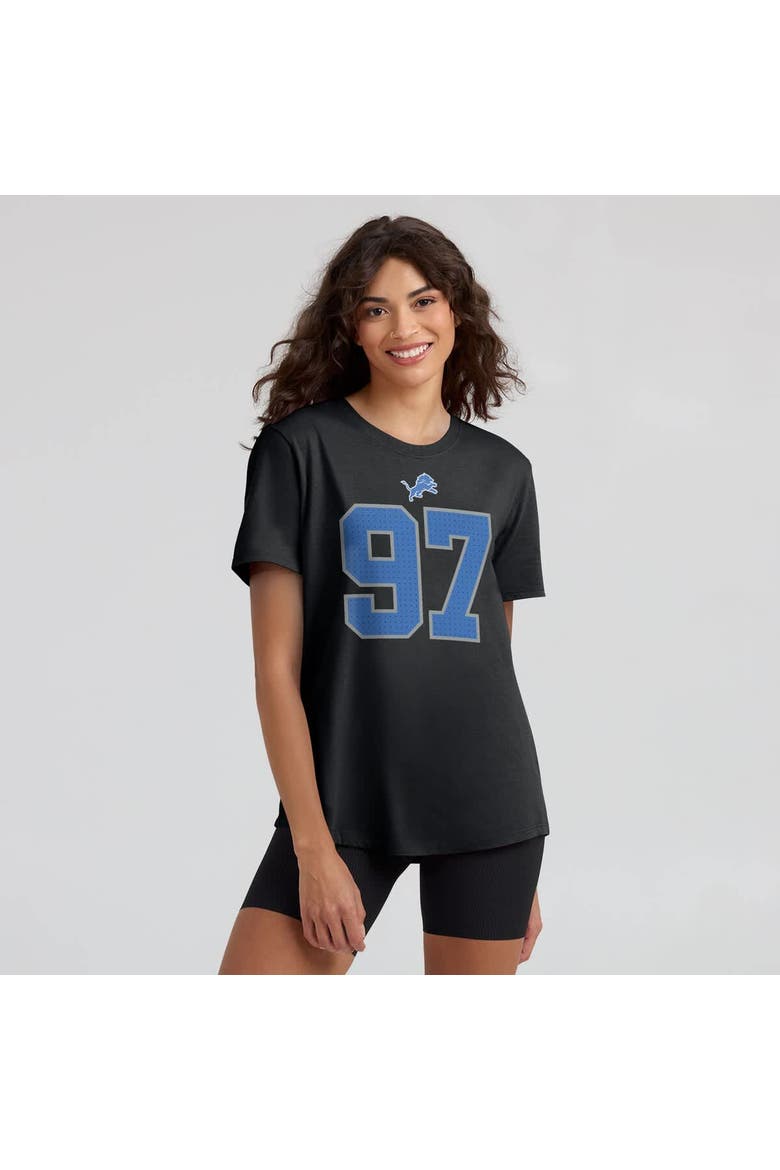 Women's Nike Aidan Hutchinson Black Detroit Lions Player Name & Number T-Shirt, Alternate, color, Black