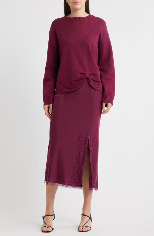 Zoe And Claire Side Knot Sweater In Purple