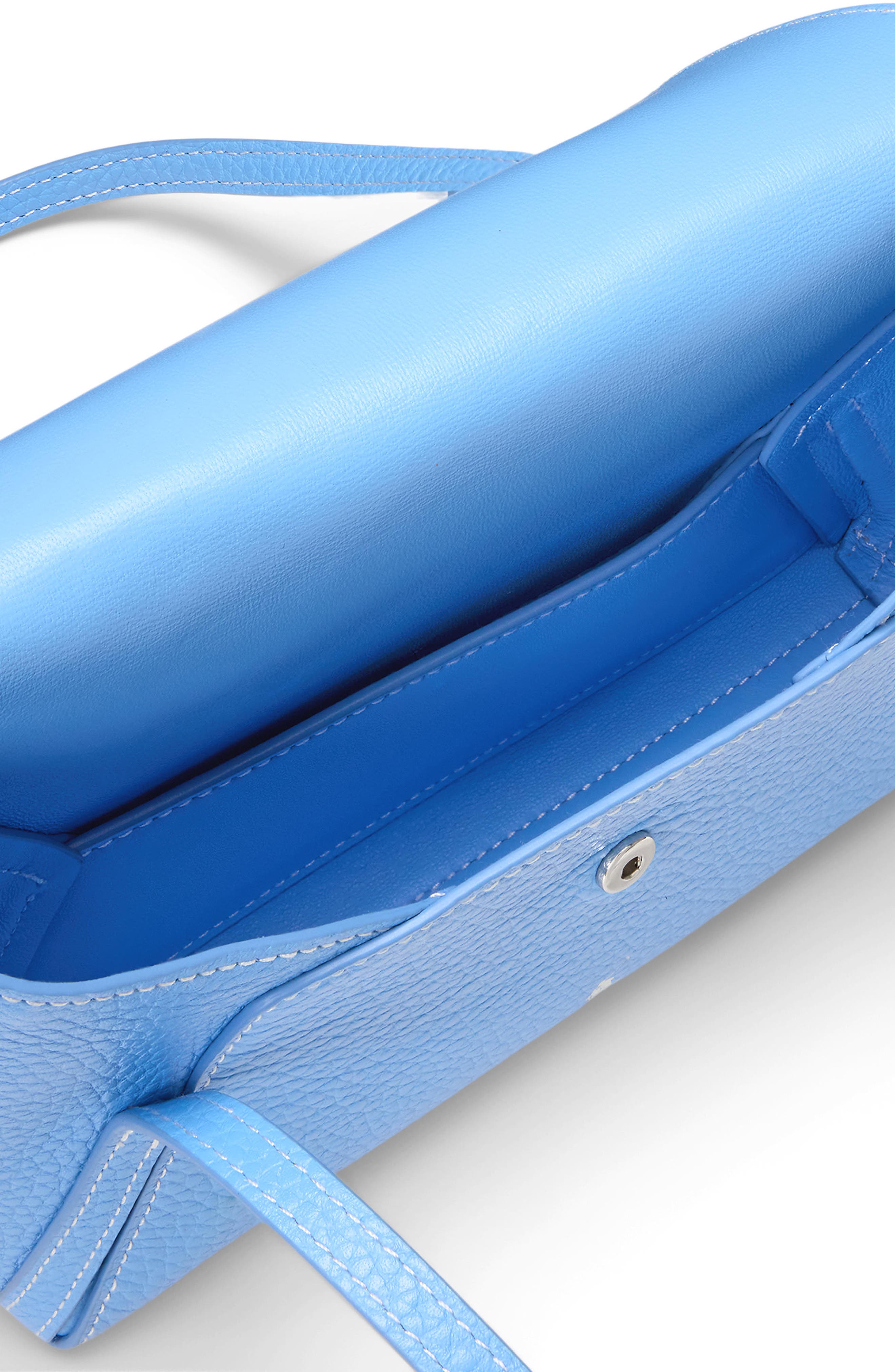 Polo Ralph Lauren Polo Play Pebble Leather Envelope Shoulder Bag, Alternate, color, Baby Blue