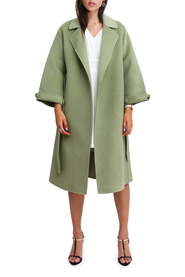 Stay Wild Wool Coat, Main, color, GREEN