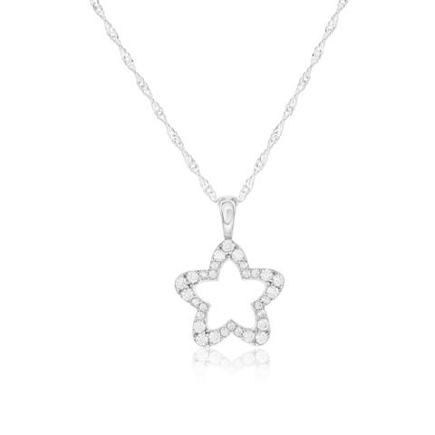 Sterling Silver Crystal Star Necklace
