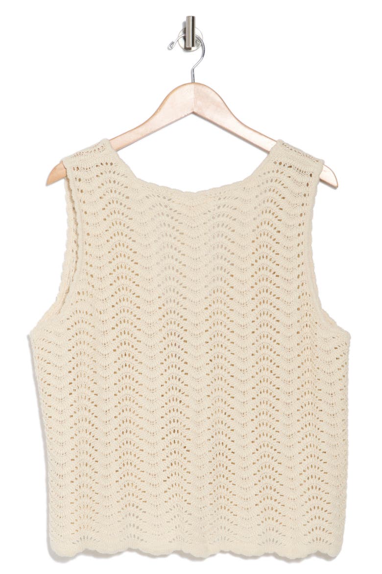 Open Stitch Tie Vest, Alternate, color, BIRCH