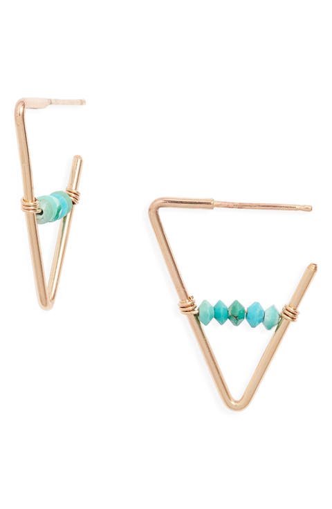 Geo Beaded Hoop Earrings