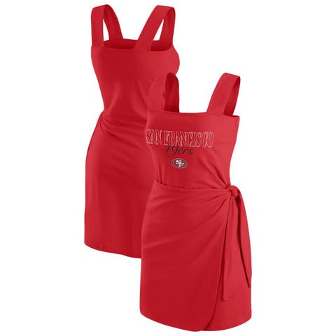 Women's WEAR by Erin Andrews  Scarlet San Francisco 49ers Wrap Dress