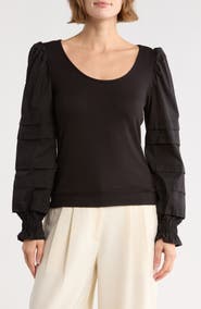 Tart Marilee Mixed Media Long Sleeve Top