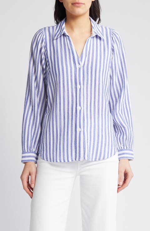 Lo Stripe Organic Cotton Button-Up Shirt