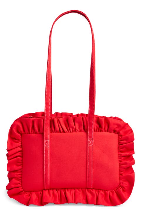 Ruffle Twill Bowler Bag
