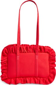 Baggy London Ruffle Twill Bowler Bag