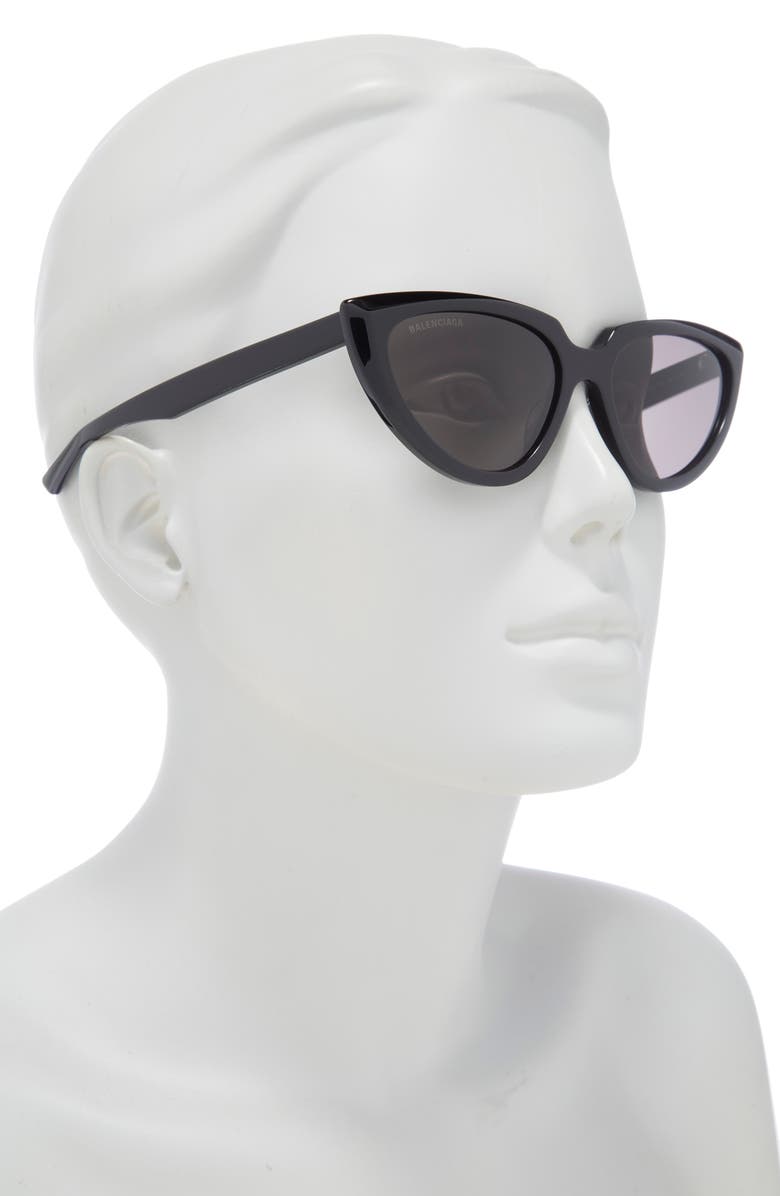 Balenciaga 55mm Cat Eye Sunglasses, Alternate, color, Black Black Grey