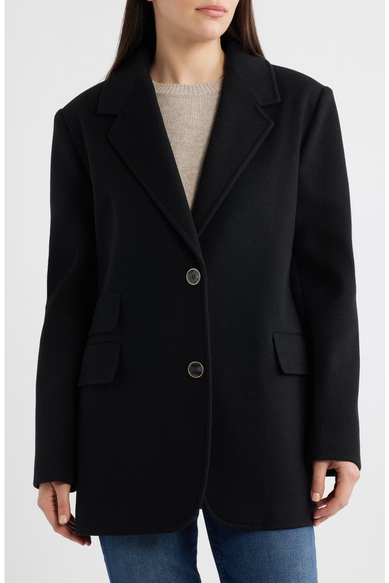 Oversize Single-Breasted Blazer, Main, color, BLACK