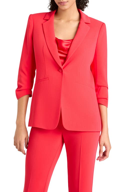 Cinq À Sept Cinq A Sept Khloe Ruched-cuff Blazer In Red