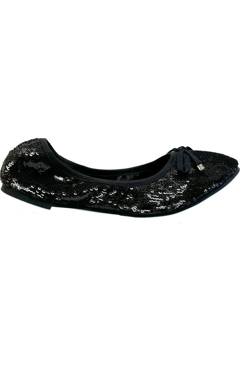 NINETY UNION Sequin Ballerina Flat, Alternate, color, Black
