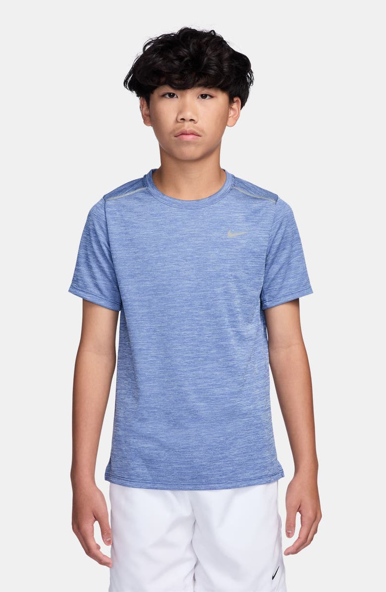 Nike Kids' Miler Dri-FIT Running T-Shirt, Main, color, Lapis/ Reflective Silver