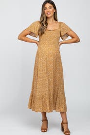 PinkBlush Floral Smocked Maxi Dress