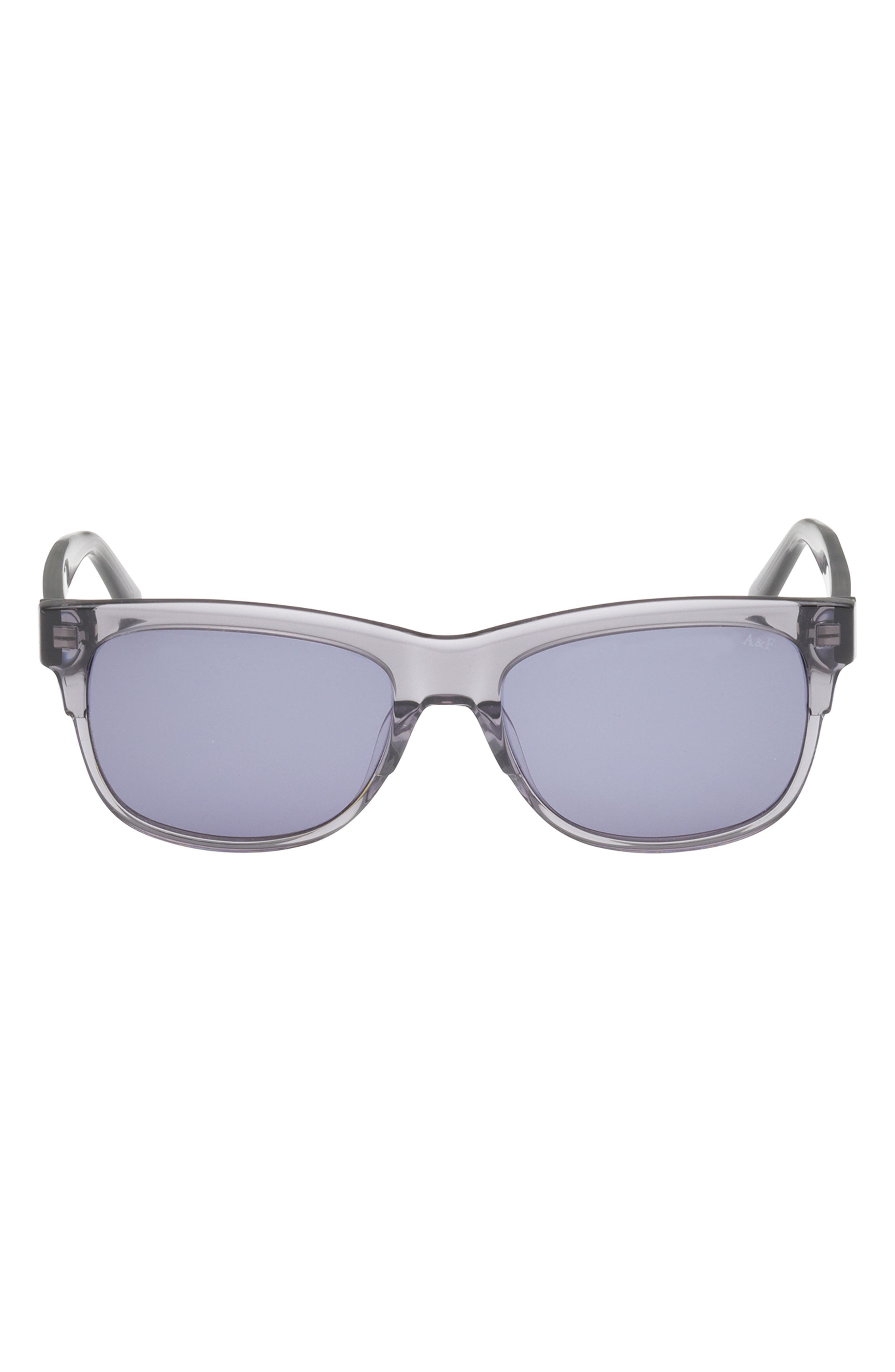ABERCROMBIE & FITCH 55mm Square Sunglasses in Grey /Smoke Lens 