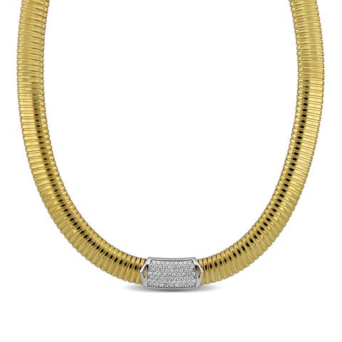 Cubic Zirconia Cluster Omega Necklace