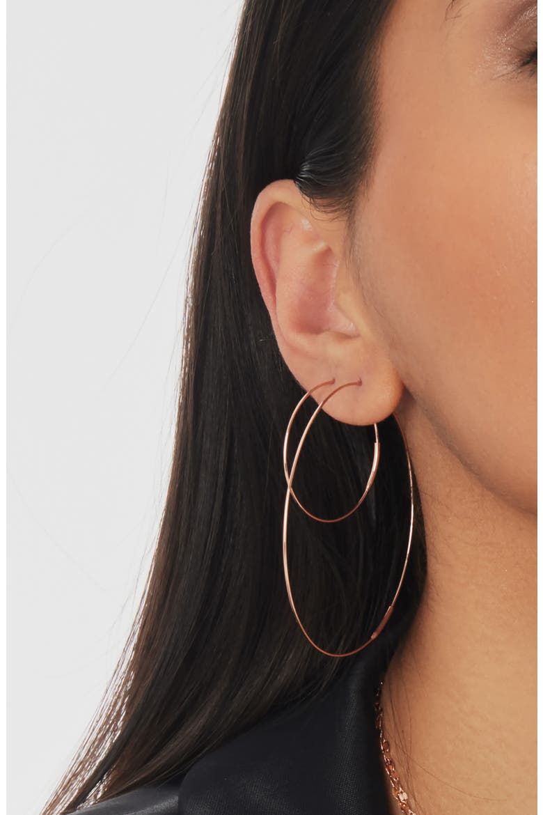 14K Gold Large Magic Hoop Earrings, Alternate, color, ROSE GOLD