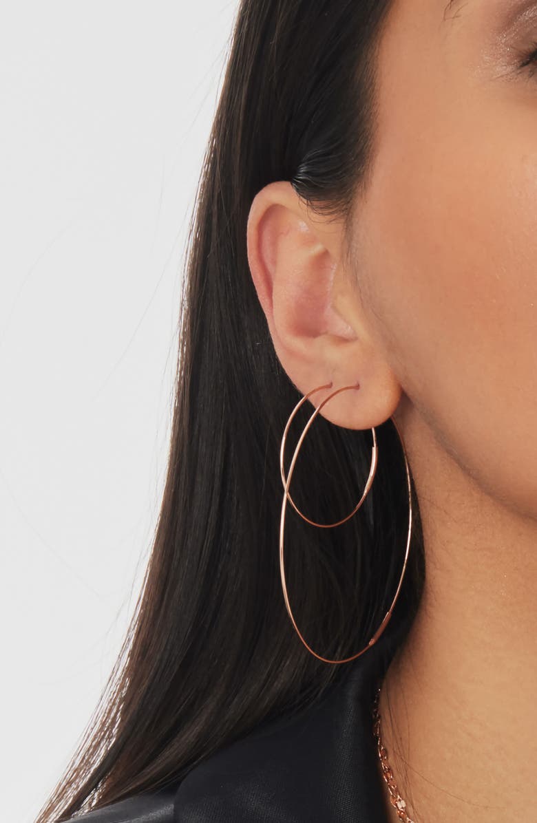 LANA 14K Gold Large Tag Magic Hoop Earrings, Alternate, color, Rose Gold