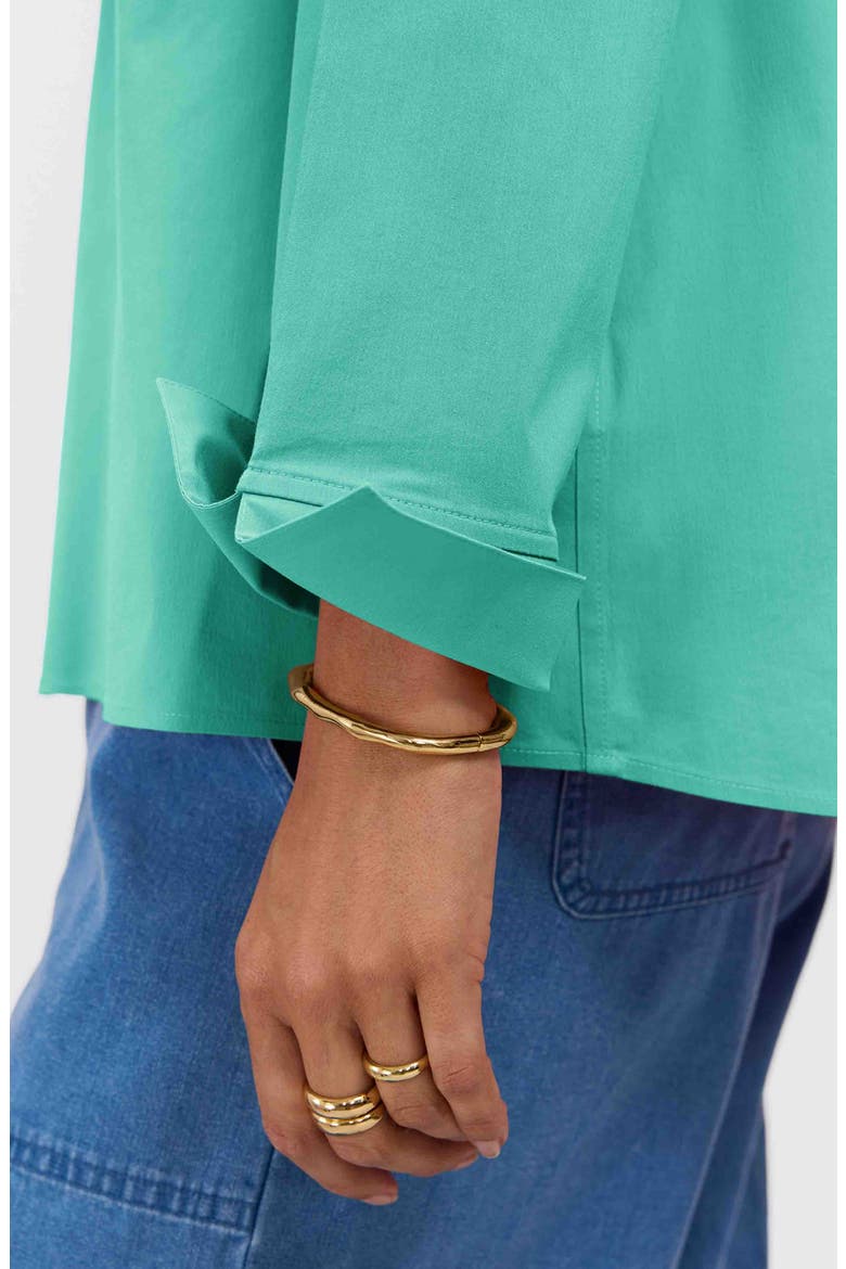 Agnes Cotton Blend Popover Top, Alternate, color, BISCAY GREEN