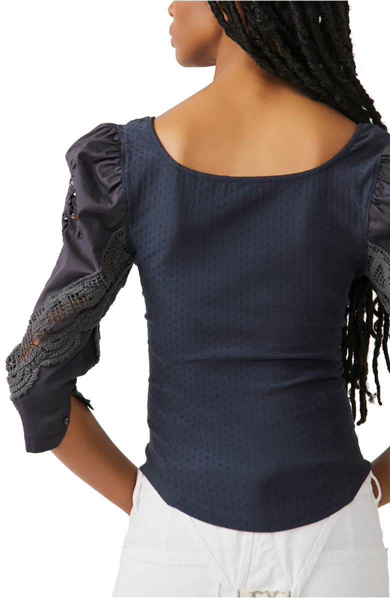 Free People Brunch Date Puff Sleeve Top, Alternate, color,