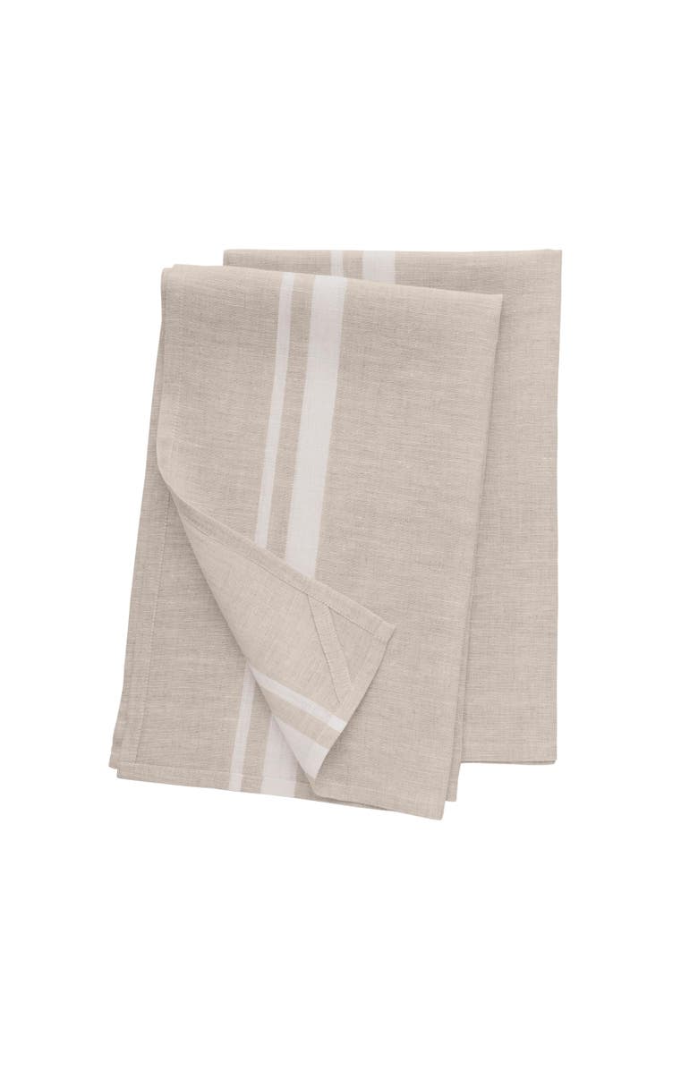 Solino Home Linen Kitchen Towels - French Stripe, Main, color, White And Natural